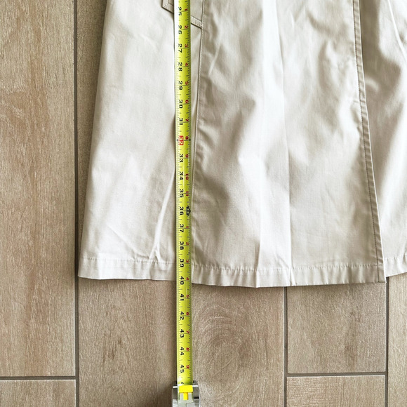 VTG Women Windsor Bay JCPenney Trench Coat 8P Classic Minimalist Tan Long Belted - Picture 9 of 11